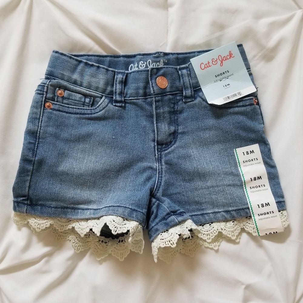 Cat & Jack Jean Shorts with Lace trim